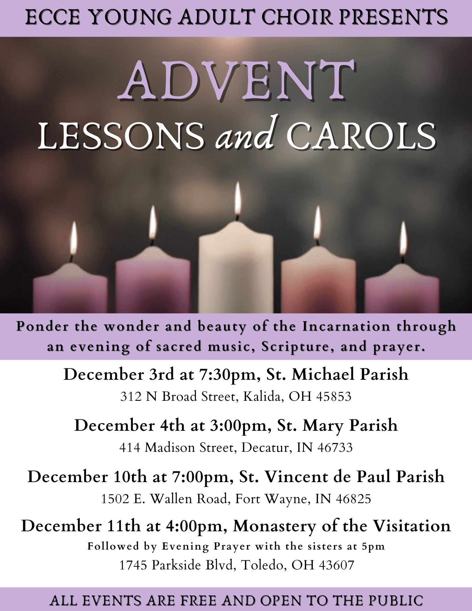 Lessons And Carols At Area Parishes – Divine Mercy